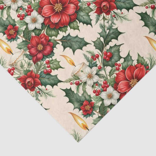 Kerst kaarslicht in bloemen tissuepapier (Detail)