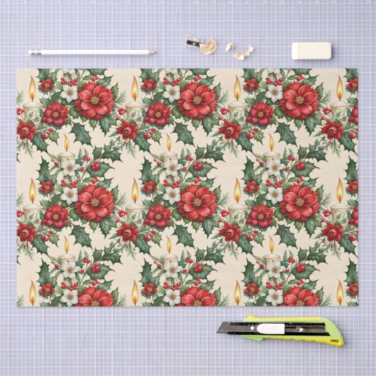 Kerst kaarslicht in bloemen tissuepapier (Craft)