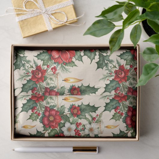 Kerst kaarslicht in bloemen tissuepapier (Geschenk)