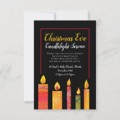 Kerst kaarslicht service art zwart foto kaart (Voorkant)
