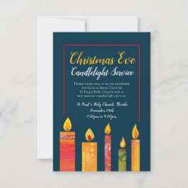 Kerst kaarslicht service vijf kaarsen kunst kaart