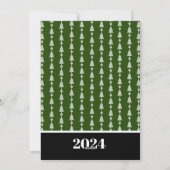 Kerst Kaart 2024 Green Tree Pattern (Achterkant)