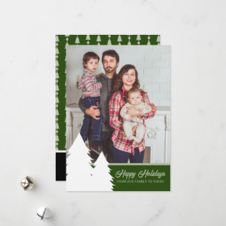 Kerst Kaart 2024 Green Tree Pattern