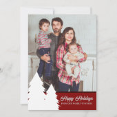 Kerst Kaart 2024 Rode Boom Patroon (Voorkant)