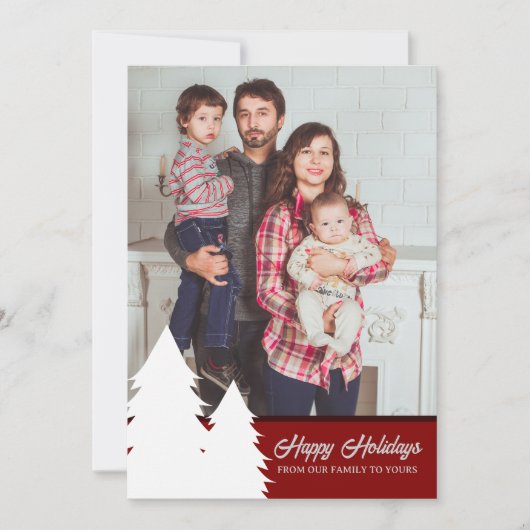 Kerst Kaart 2024 Rode Boom Patroon (Voorkant)