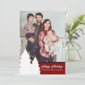 Kerst Kaart 2024 Rode Boom Patroon (Staand voorkant)