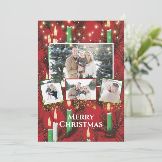 Kerst Kaart aangepaste foto  achtergrond (Staand voorkant)