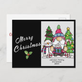  kerst Kaart, aangepaste sneeuwpop gnoom Feestdagenkaart (Voorkant / Achterkant)