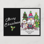 kerst Kaart, aangepaste sneeuwpop gnoom Feestdagenkaart (Voorkant)