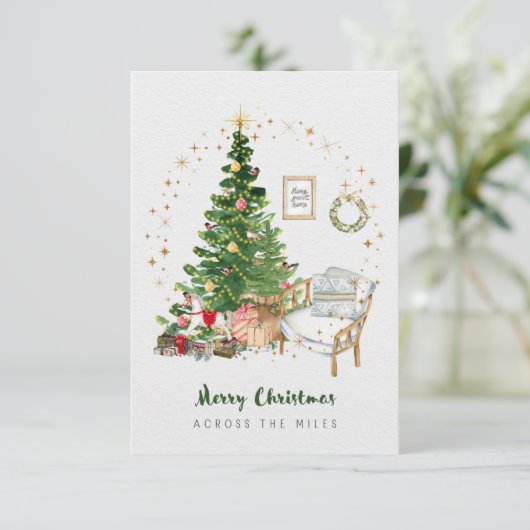 Kerst Kaart Across the Miles 3.5x5" (Staand voorkant)