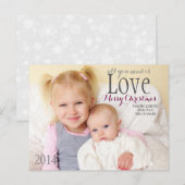 Kerst Kaart - Alles wat je nodig hebt is liefde (Voorkant / Achterkant)