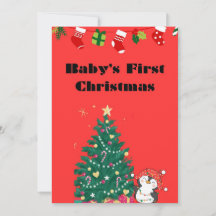 Kerst Kaart Baby's Eerste Kerstmis