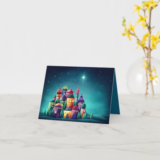 Kerst Kaart - Bethlehem Star (Gele Bloem)