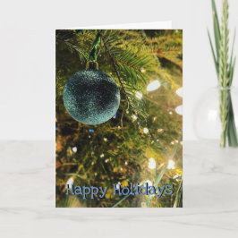 Kerst Kaart Blauw Ornament