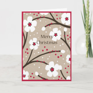Kerst Kaart - Bloemen en bessen