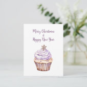 Kerst Kaart Briefkaart, Kerst Cupcake (Staand voorkant)
