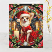 Kerst Kaart Chihuahua Santa (Gele Bloem)
