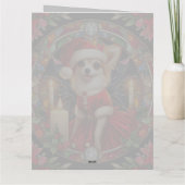  Kerst Kaart Chihuahua Santa (Achterkant)