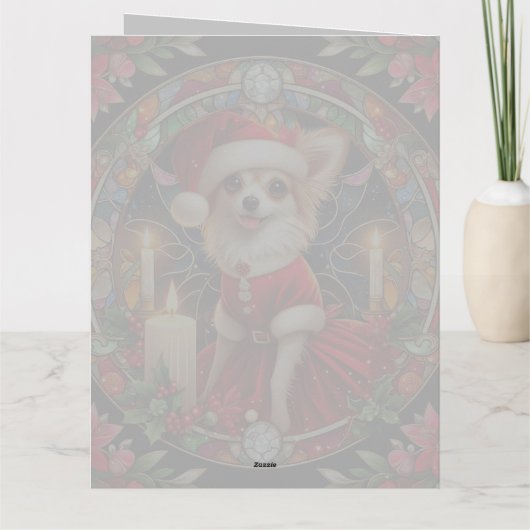 Kerst Kaart Chihuahua Santa (Achterkant)