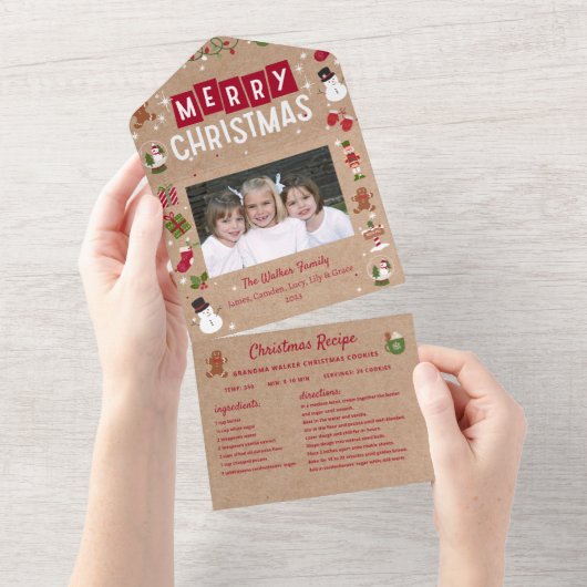 Kerst Kaart Collage Recept Foto Kerstmis (Afscheurbaar)