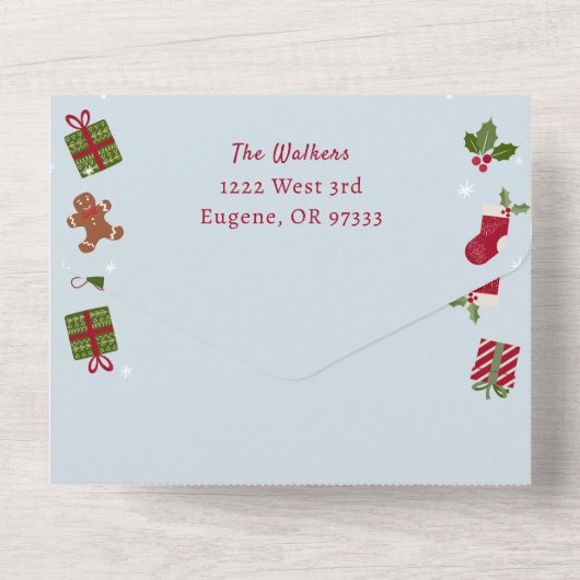 Kerst Kaart Collage Recept Foto Kerstmis (Achterkant)