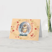 Kerst Kaart Design met Uil & Krans (Voorkant)