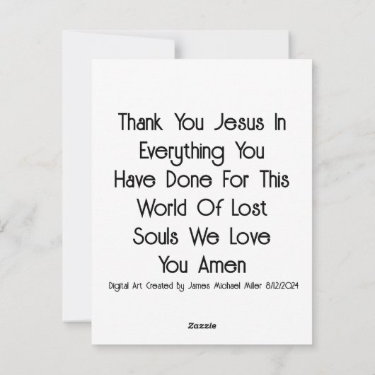 Kerst Kaart door James Michael Miller 8/12/2024 (Achterkant)