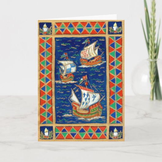 Kerst Kaart - Drie schepen (Voorkant)