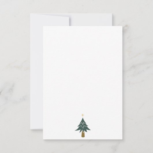 Kerst Kaart Familie Foto Groene Vakantie (Achterkant)