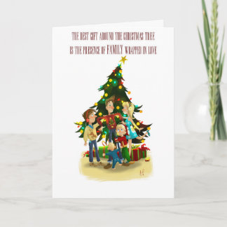 Kerst Kaart - Familie met kerst