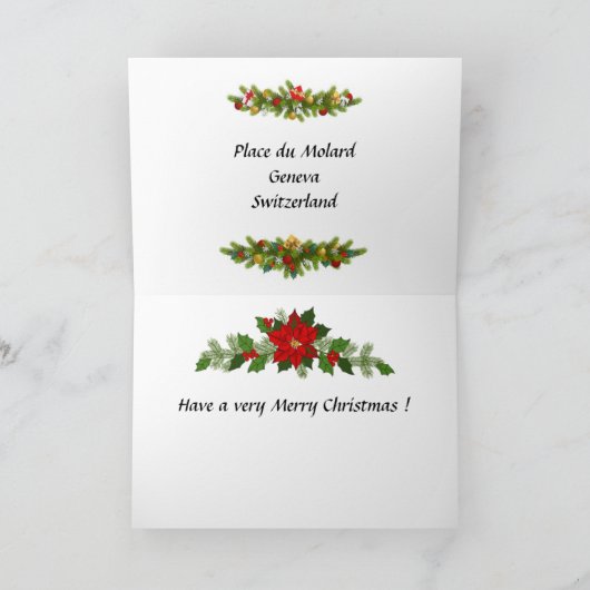 Kerst Kaart - Genève, Zwitserland (Binnen)