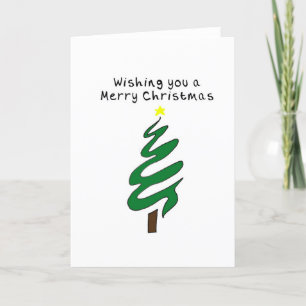 Kerst Kaart Hand getrokken groene kerstboom