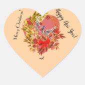 Kerst Kaart! Hart Sticker (Voorkant)