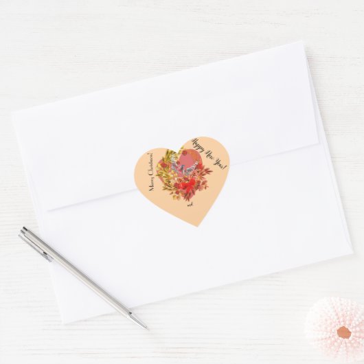 Kerst Kaart! Hart Sticker (Envelop)