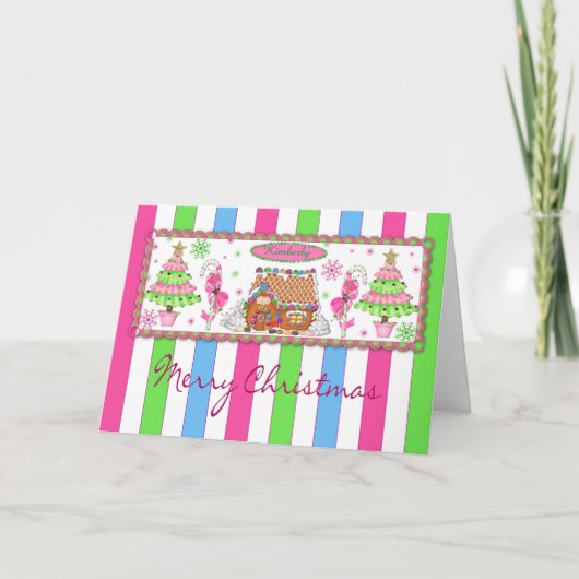 Kerst-Kaart in ontbijtkoek - Kind - Personeel Feestdagen Kaart (Voorkant)