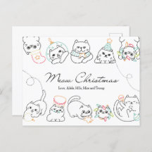 Kerst Kaart Kat Liefhebber Christmas Briefkaart
