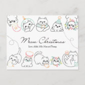 Kerst Kaart Kat Liefhebber Christmas Briefkaart (Voorkant)