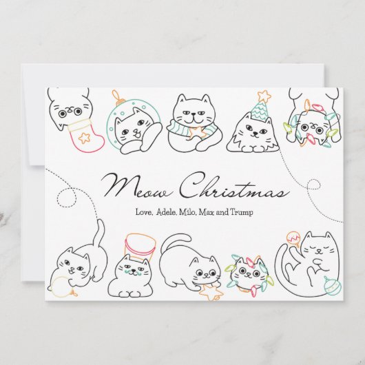 Kerst Kaart Kat Liefhebber Kerst Kaart (Voorkant)