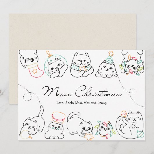 Kerst Kaart Kat Liefhebber Kerst Kaart (Voorkant / Achterkant)