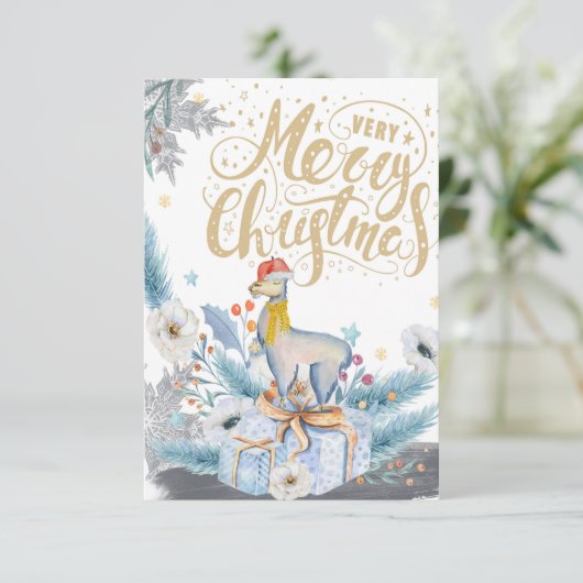 KERST KAART / KERST LLAMA (Staand voorkant)