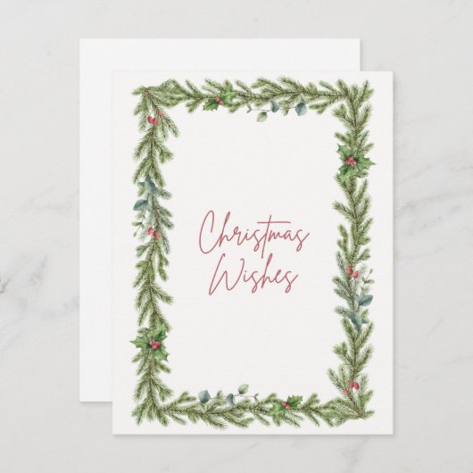 Kerst Kaart "Kerstwensen" (Voorkant / Achterkant)