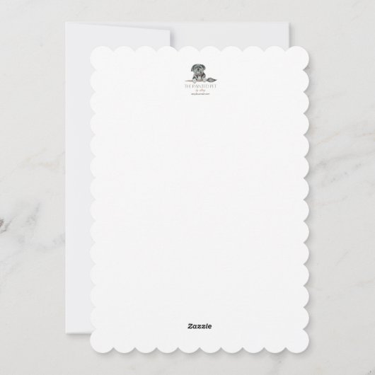 Kerst Kaart Lang Haar Dachsund (Achterkant)