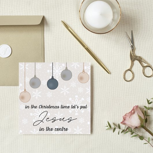 Kerst Kaart: Laten we Jezus in het middelpunt van Feestdagenkaart