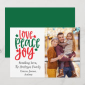 Kerst Kaart liefde vrede en vreugde (Voorkant / Achterkant)