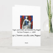 Kerst Kaart: Maagd & Kind met Engelen Feestdagen Kaart (Achterkant)