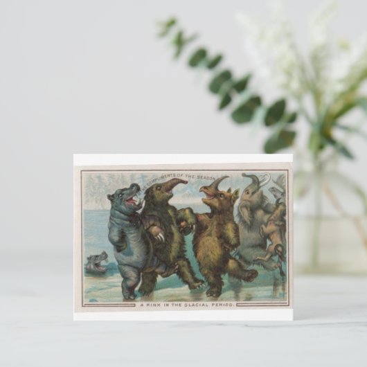 Kerst Kaart mammoeten (Staand voorkant)