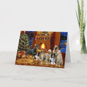 Kerst Kaart Meerdere Hondenrassen