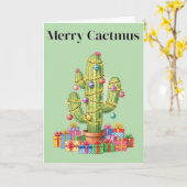 Kerst Kaart - Merry Cactmus (Gele Bloem)