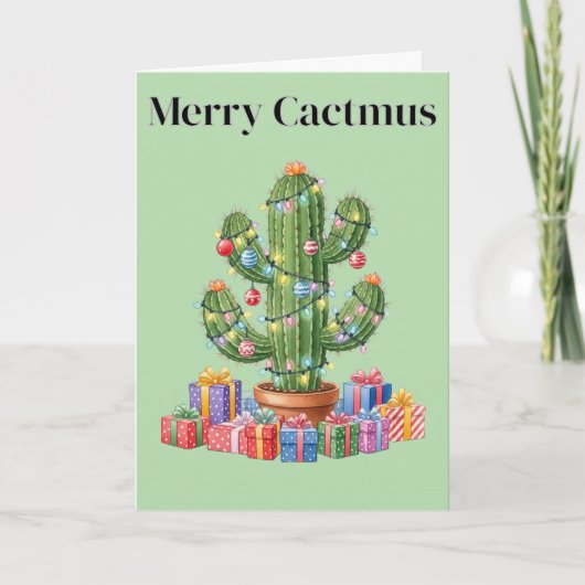 Kerst Kaart - Merry Cactmus (Voorkant)