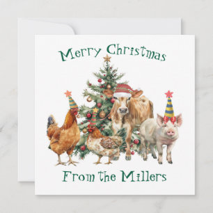 Kerst Kaart met boerderijdieren
